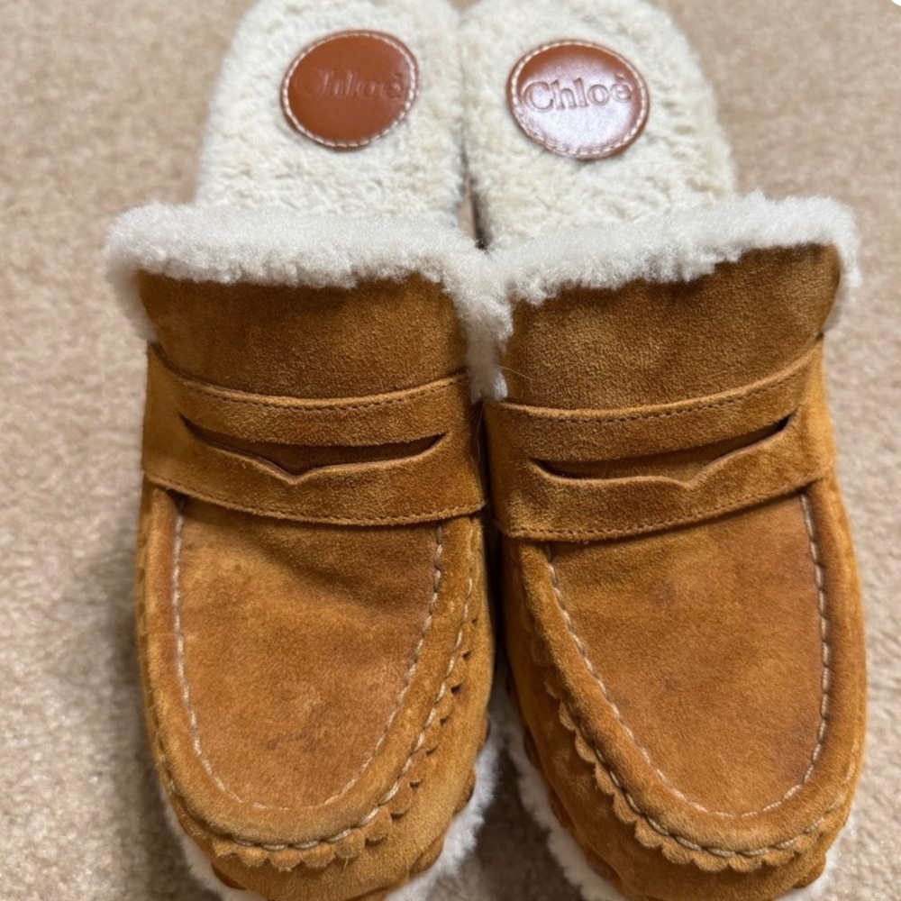 Chloe Tan Suede clogs